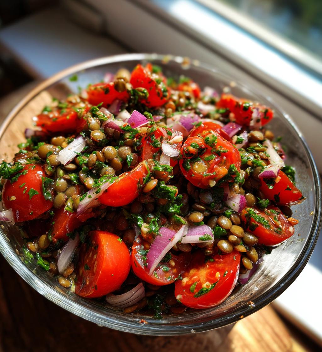 French Lentil Salad with Cherry Tomatoes - detail 1