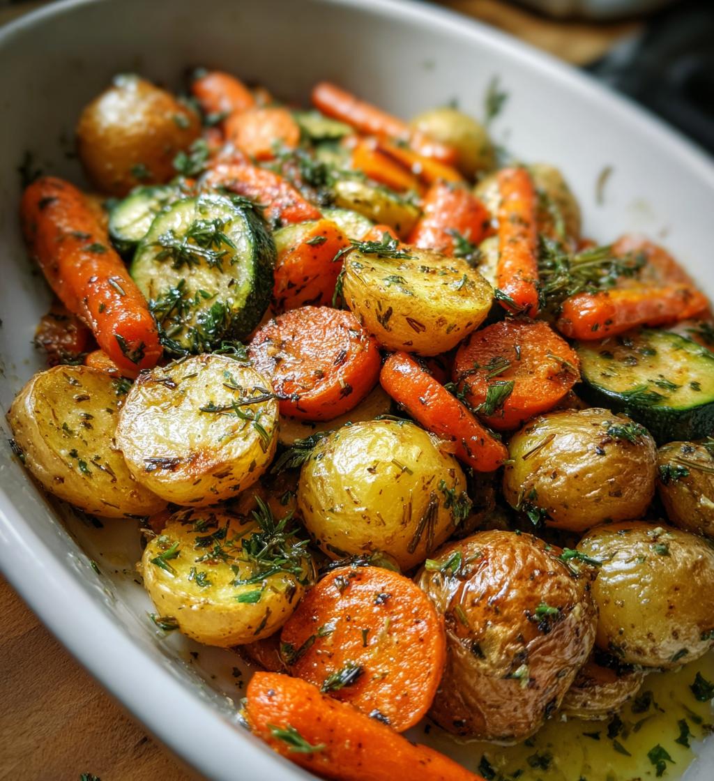 Garlic Herb Roasted Potatoes Carrots and Zucchini - detail 1