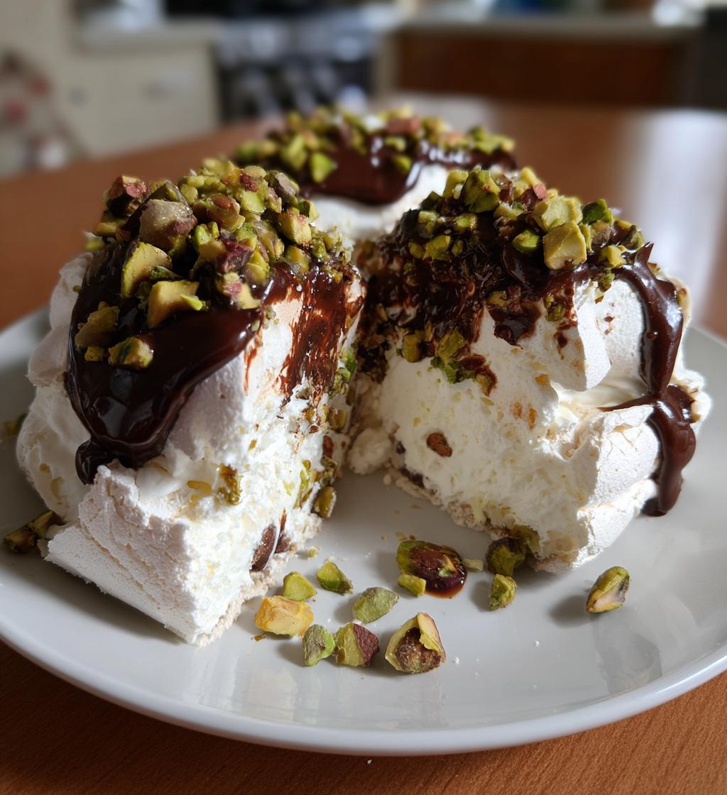 Pistachio Chocolate Pavlova - detail 1