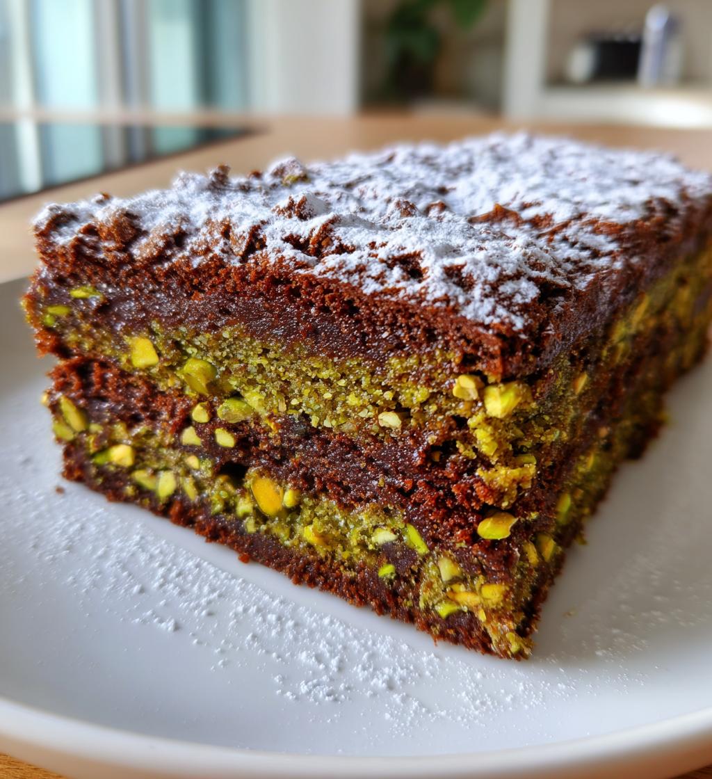 Pistachio Chocolate Semolina Cake - detail 1