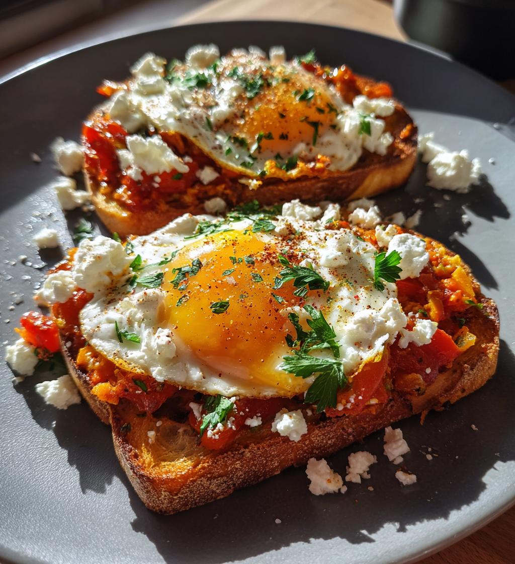 Shakshouka Toast with Feta Fried Eggs - detail 1