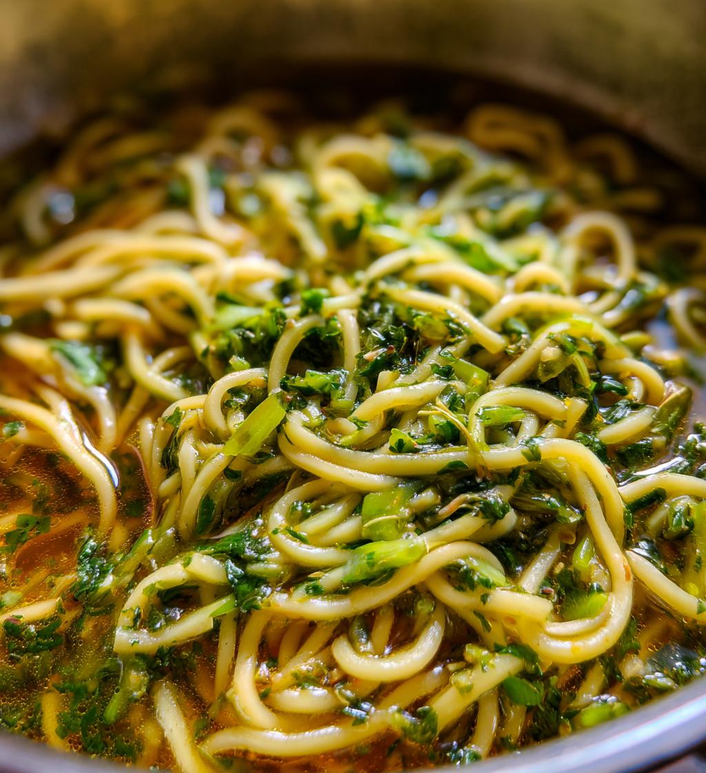 Ash Reshteh (Persian Noodle & Herb Soup) - detail 1