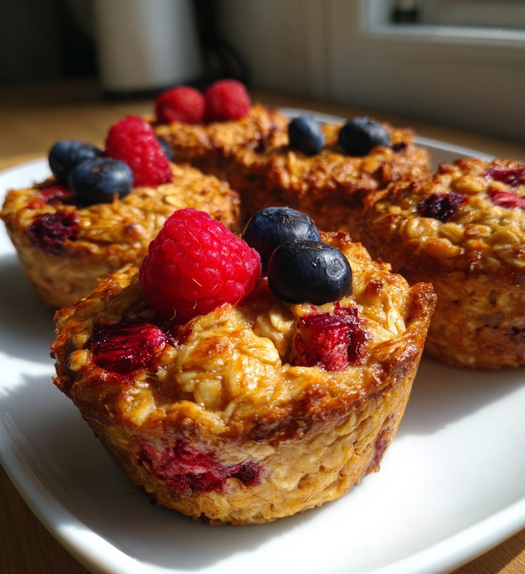 Baked Oatmeal Cups with Berries - detail 1