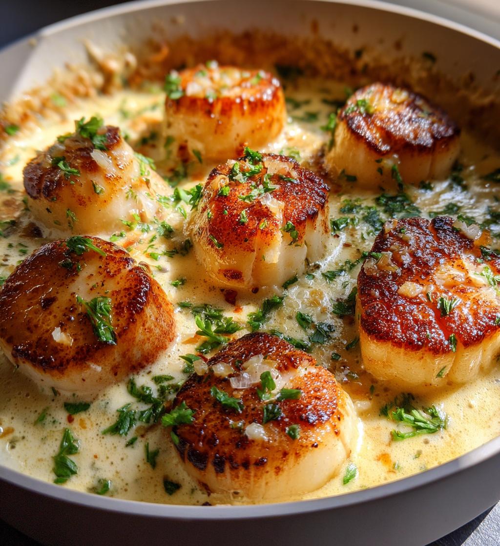 Baked Scallops in Creamy Garlic Sauce - detail 1