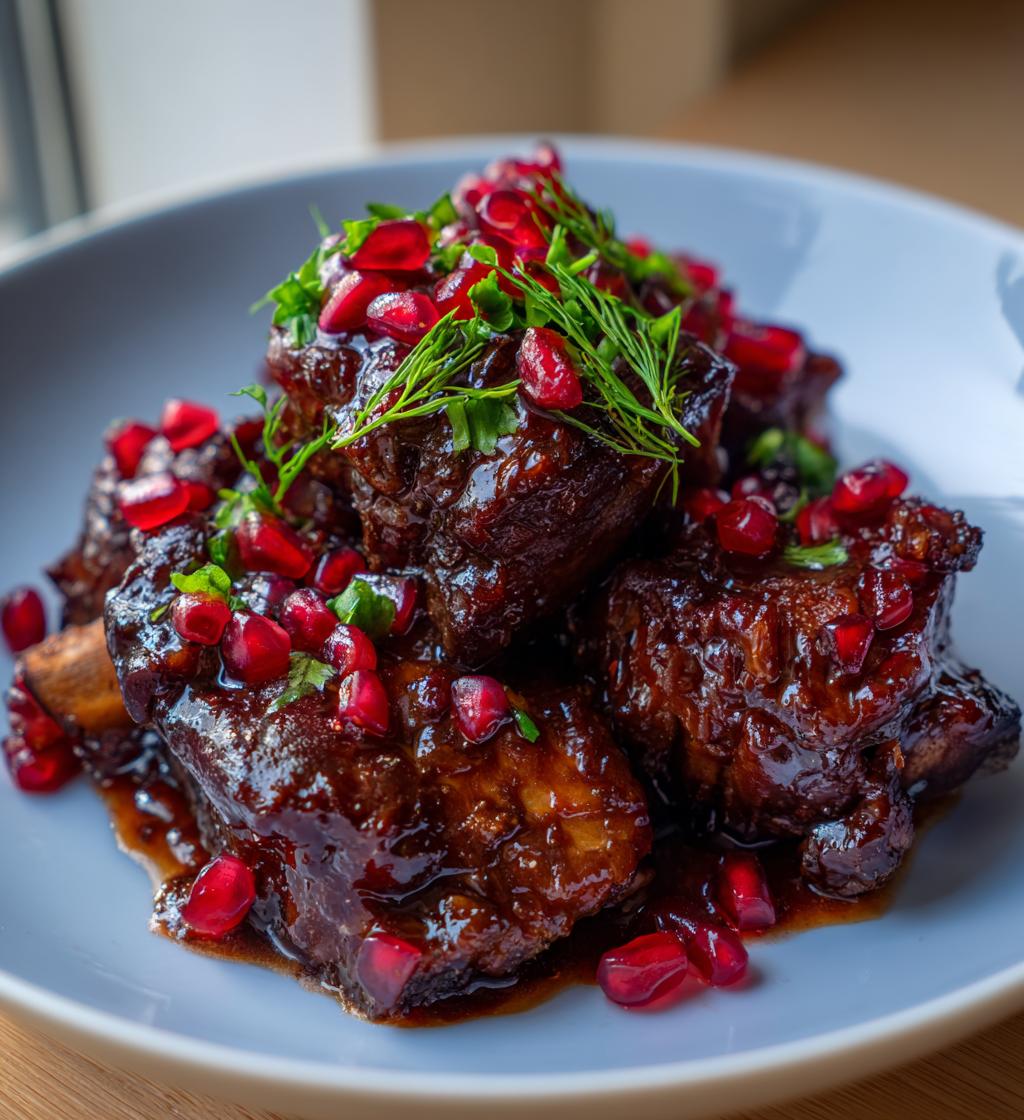Braised Short Ribs with Pomegranate Glaze - detail 1
