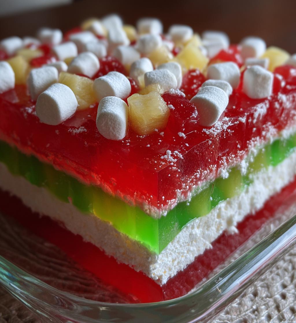 Christmas Jello Dessert - detail 1