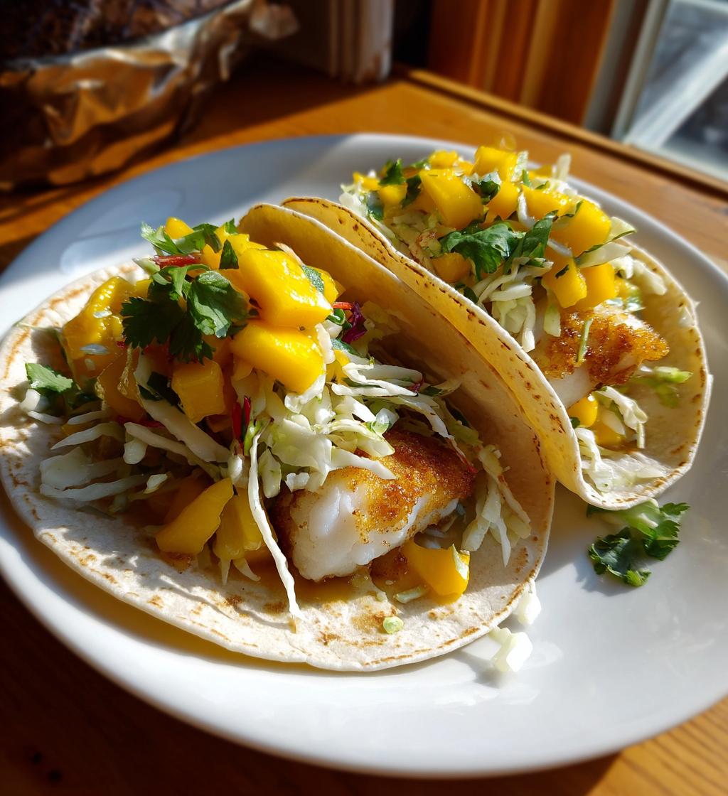 Crispy Fish Tacos with Mango Slaw - detail 1