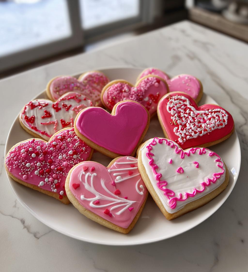 Decorated Valentine Sugar Cookies - detail 1