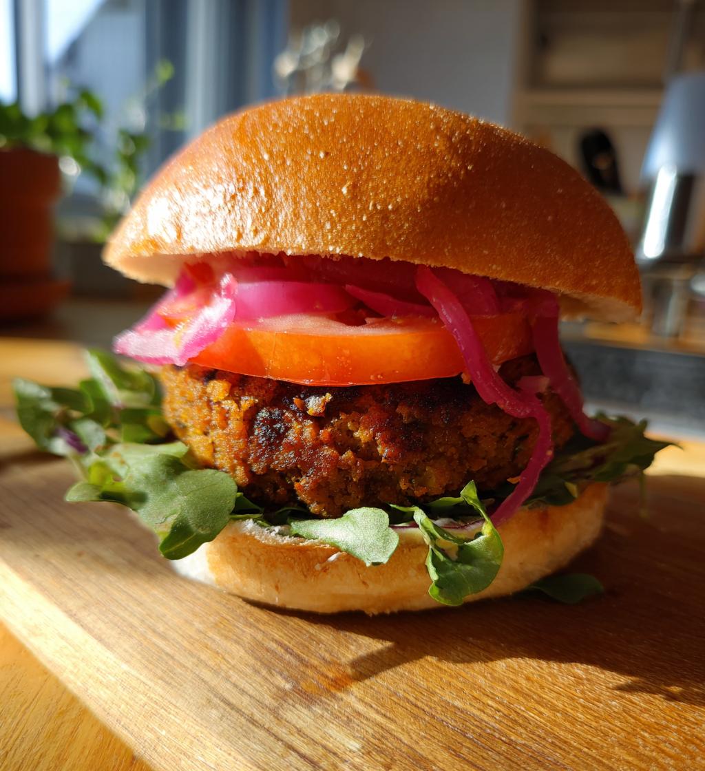 Falafel Burger with Pickled Onions - detail 1