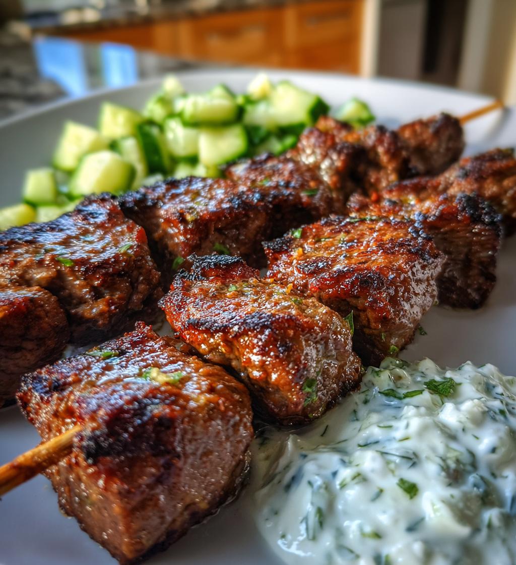 Grilled Halal Beef Skewers with Tzatziki - detail 1