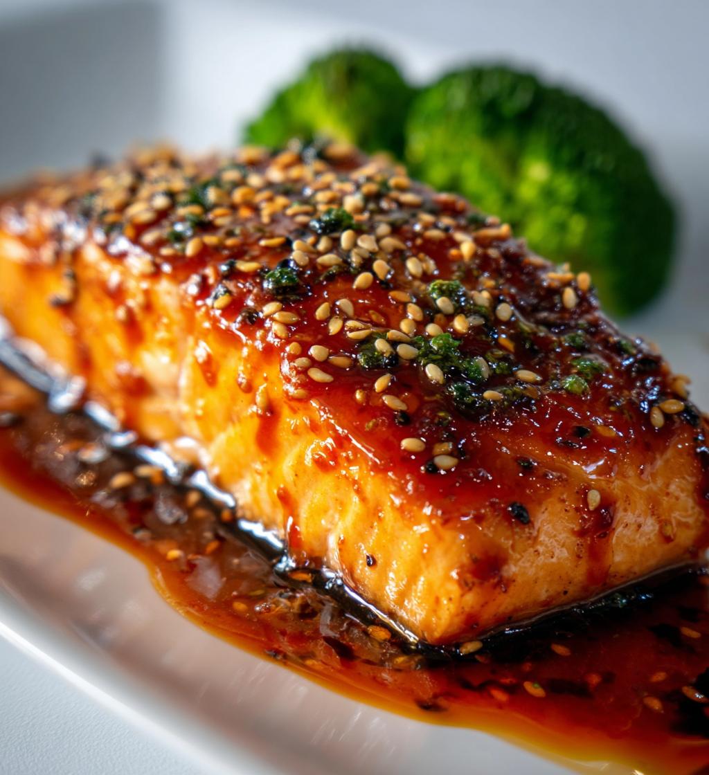 Honey Sriracha Glazed Salmon - detail 1