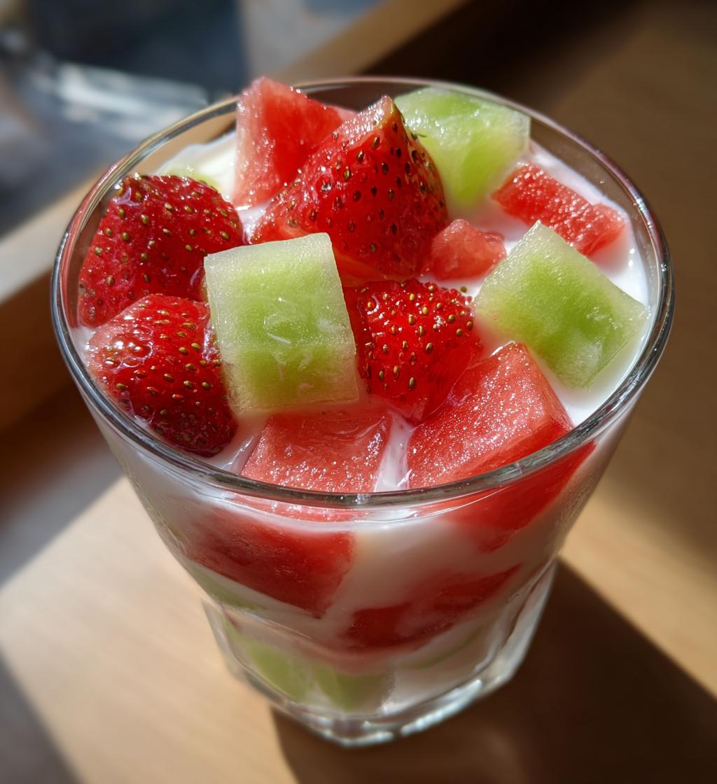 Hwachae (Korean Watermelon & Strawberry Milk Punch) - detail 1