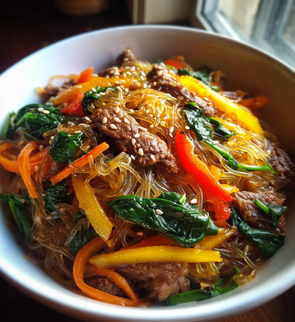 Japchae (Sweet Potato Glass Noodles) - detail 1