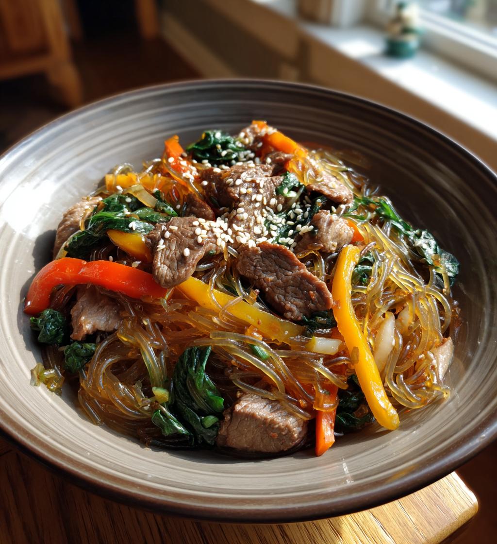 Japchae (Sweet Potato Glass Noodles with Beef) - detail 1
