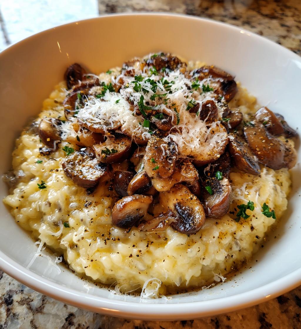 Mushroom and Truffle Oil Risotto - detail 1