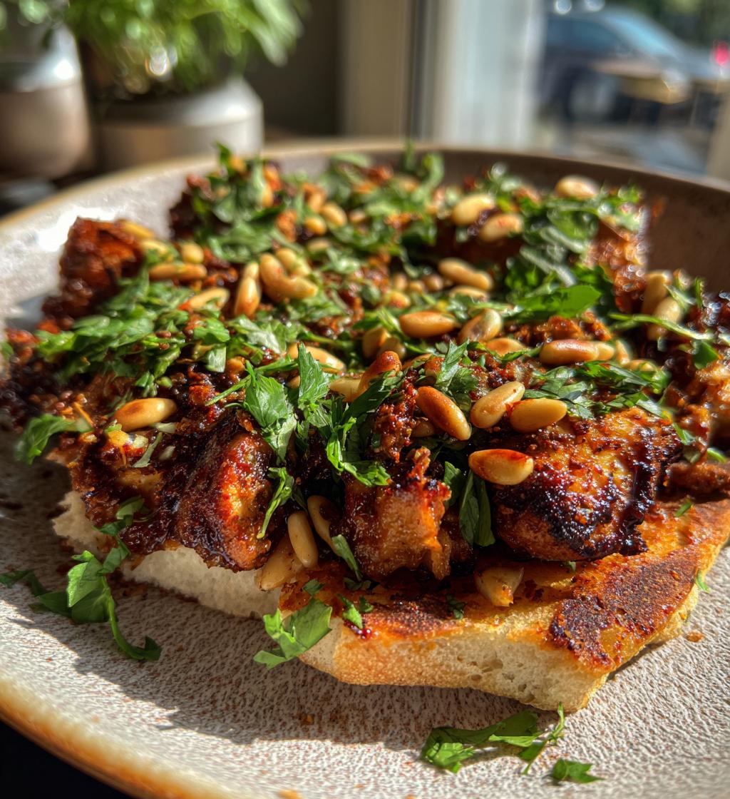 Palestinian Musakhan (Sumac Chicken on Taboon Bread) - detail 1