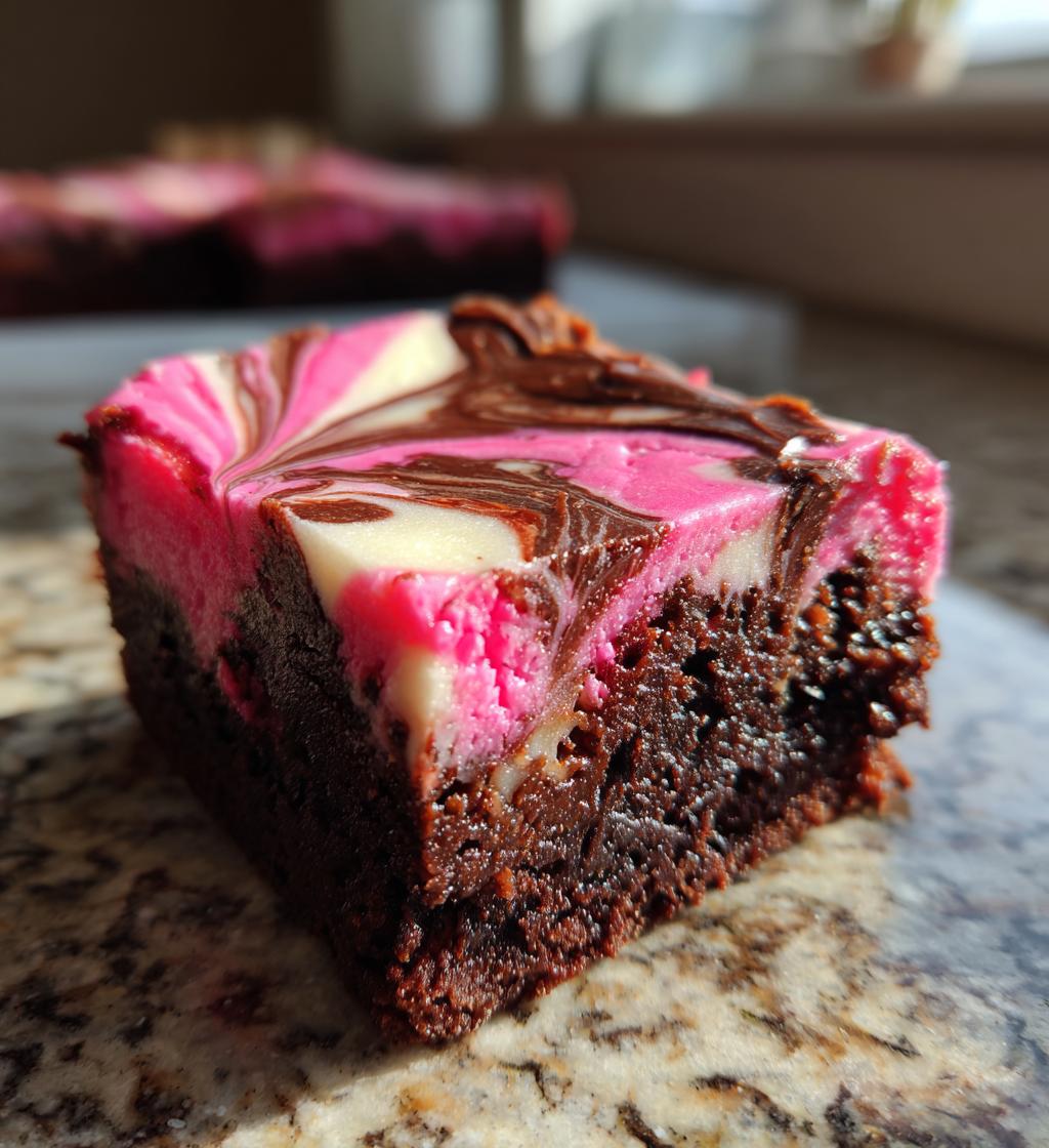 Pink Velvet Cheesecake Swirl Brownies - detail 1
