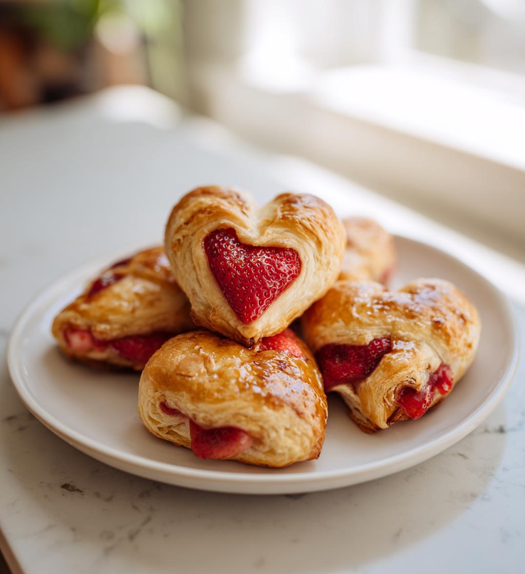 Puff Pastry Strawberry Hearts - detail 1