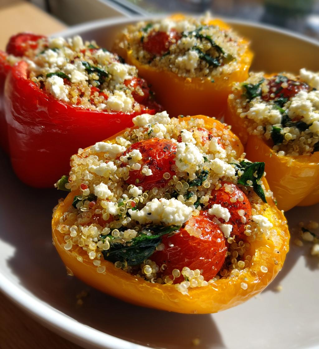 Quinoa Stuffed Bell Peppers with Feta - detail 1