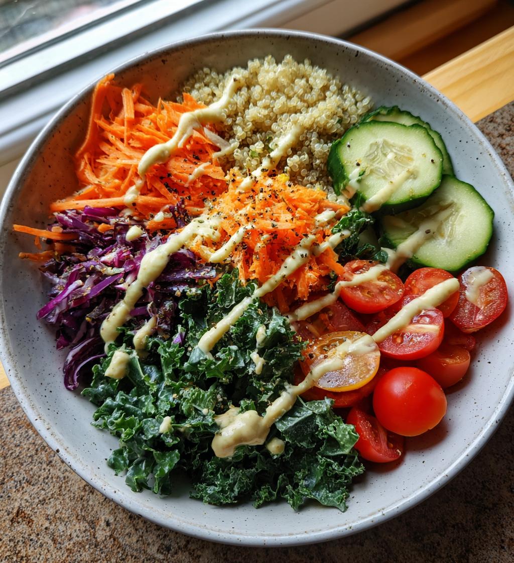 Rainbow Buddha Bowl with Tahini Dressing - detail 1