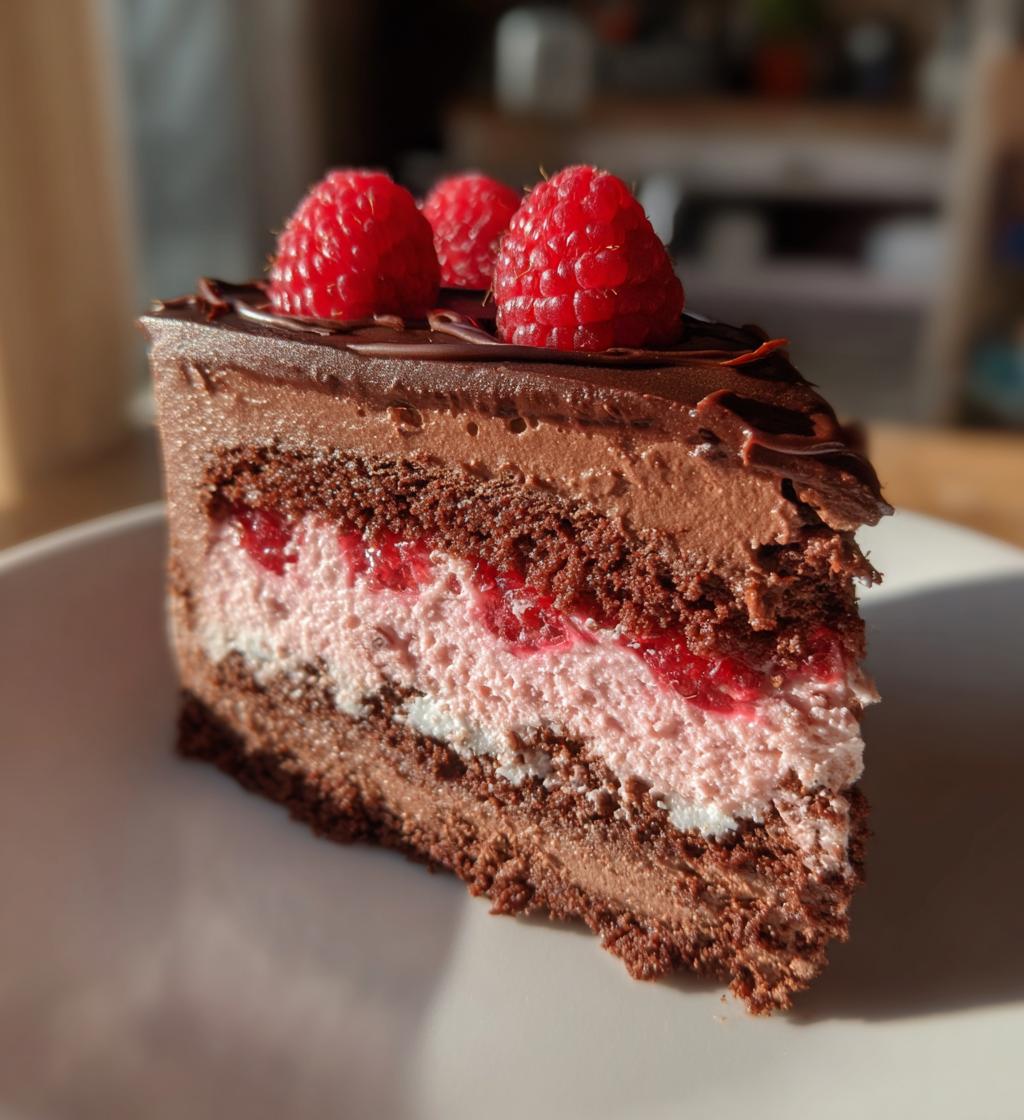 Raspberry Chocolate Mousse Cake - detail 1