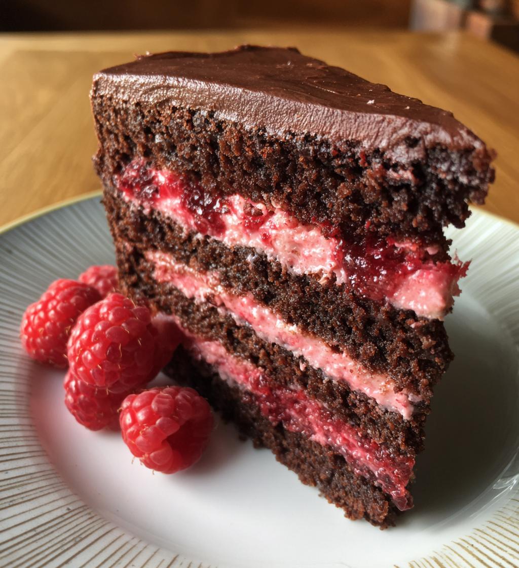 Raspberry Rose Chocolate Cake - detail 1
