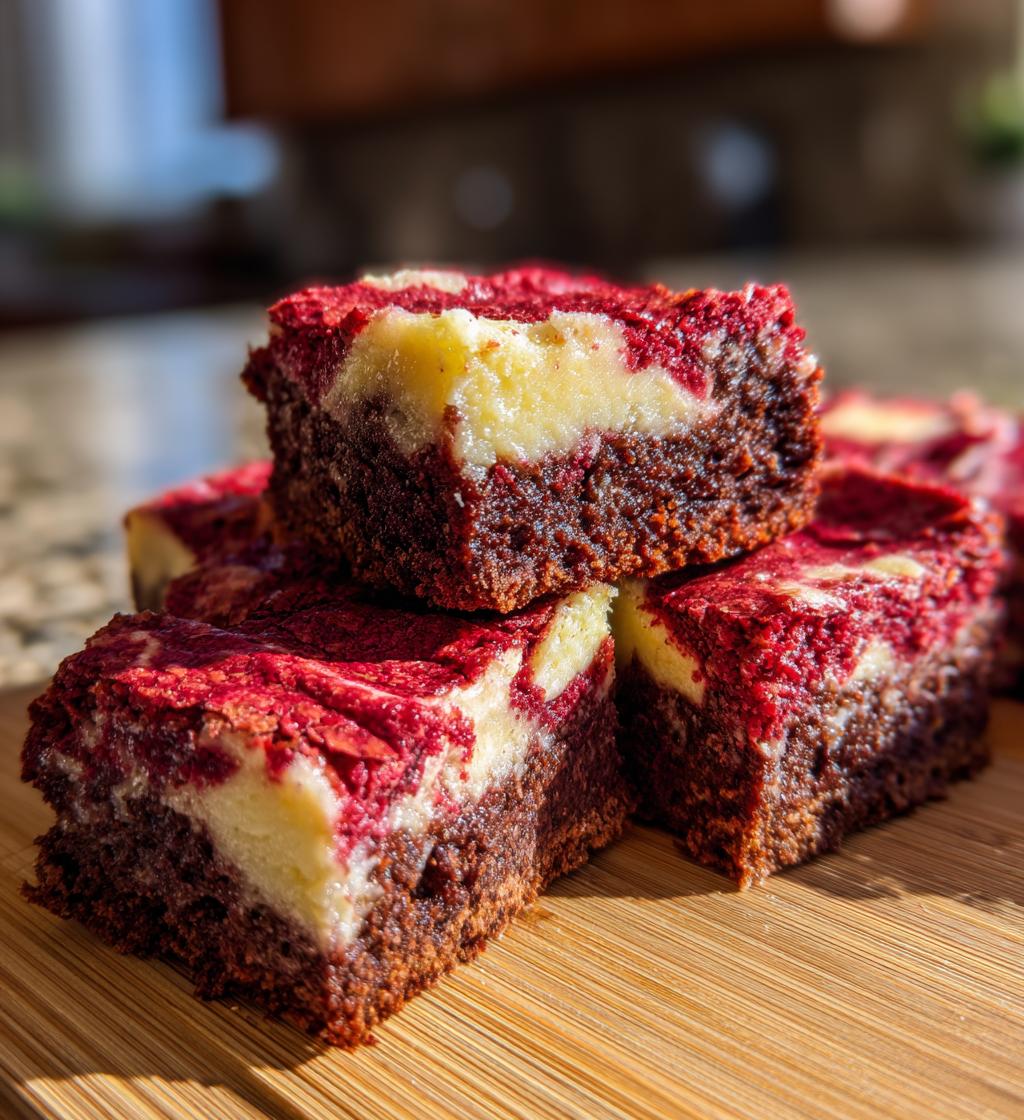 Red Velvet Brownies with Cream Cheese Swirl - detail 1