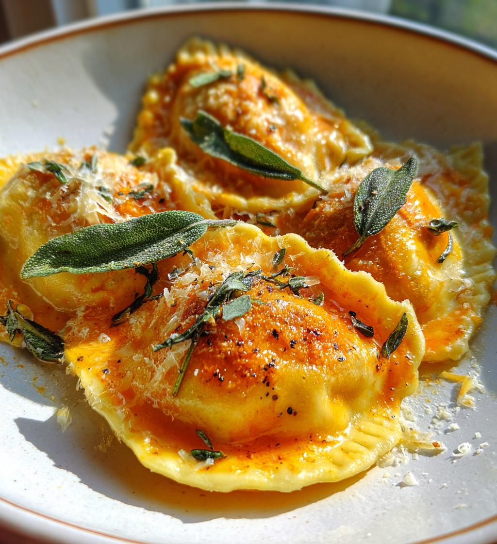 Sage Butter Pumpkin Cheese Ravioli - detail 1
