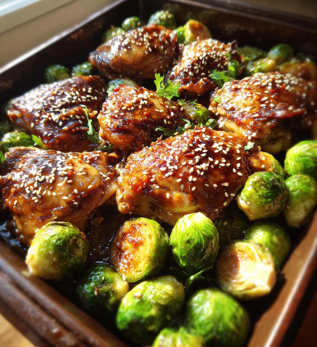 Sheet‑Pan Sticky Ginger Sesame Chicken and Brussels Sprouts - detail 1