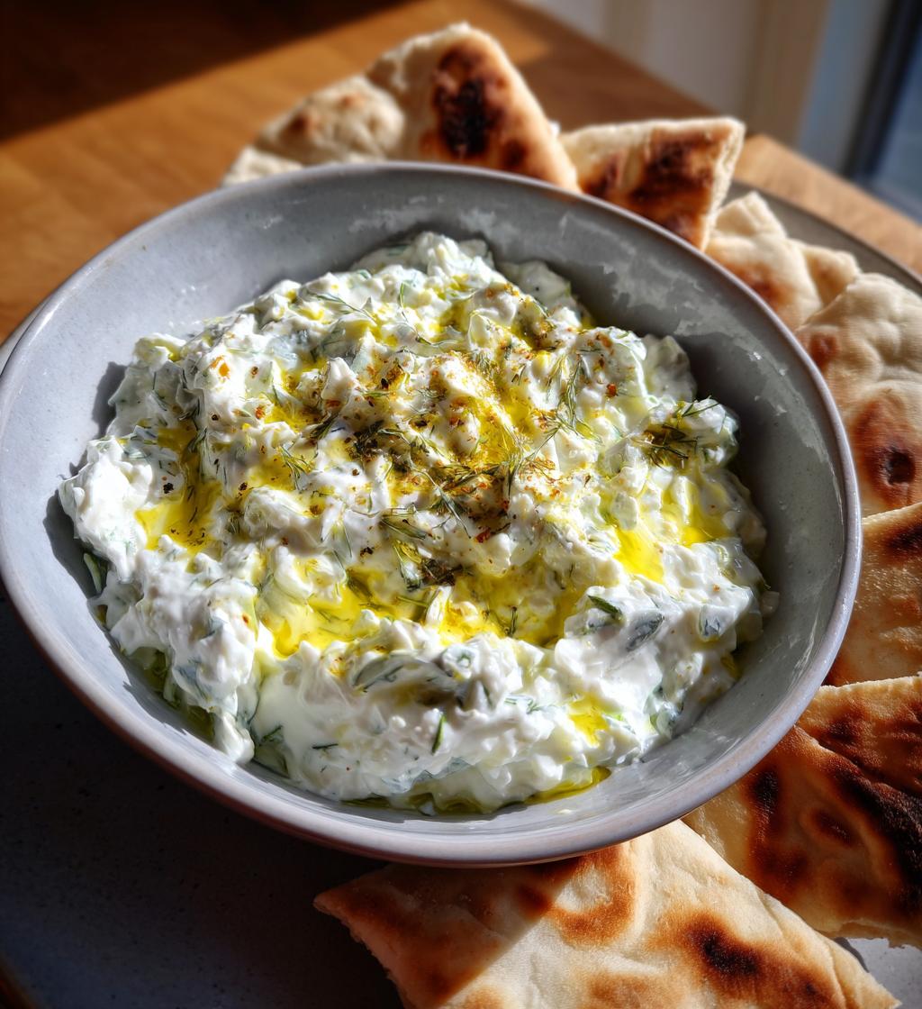 Simple Tzatziki Sauce with Pita and Veg - detail 1