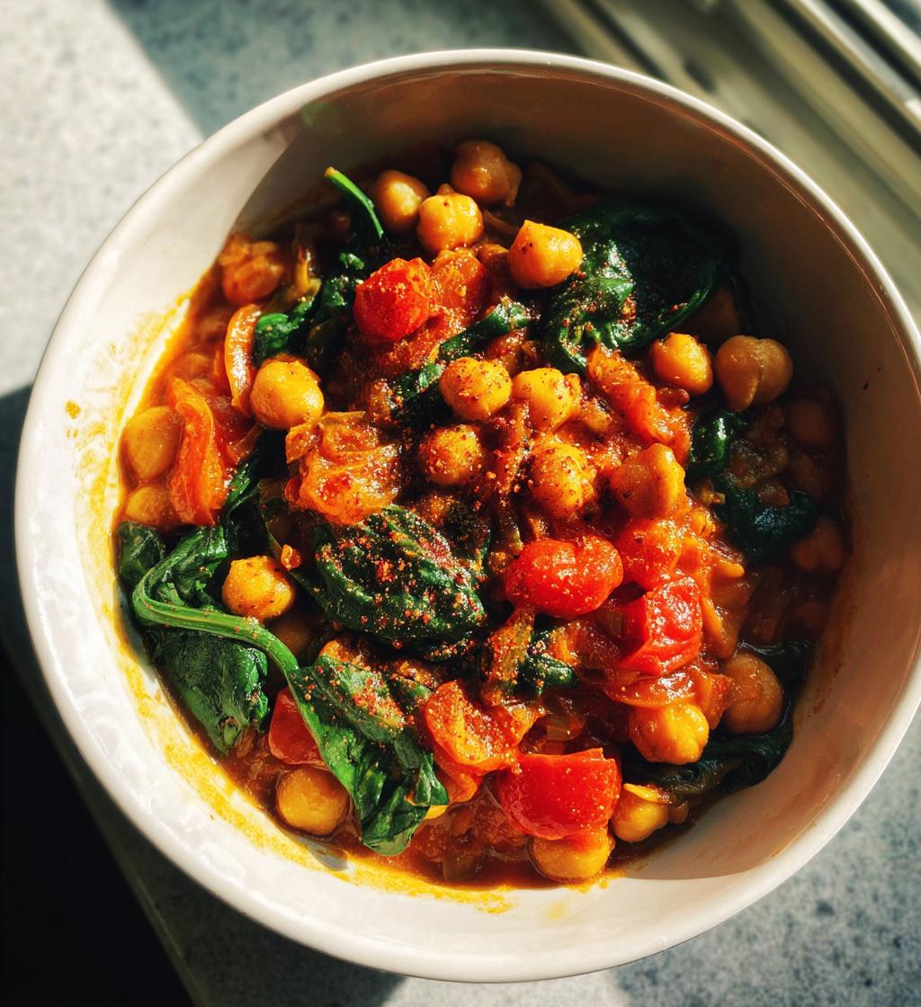 Spiced Chickpea and Spinach Stew - detail 1