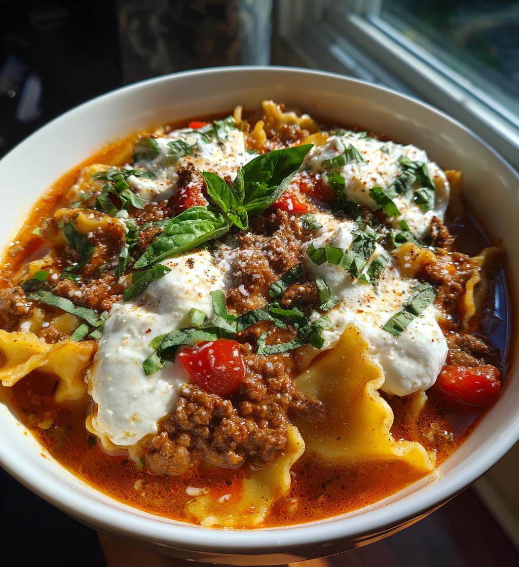 Spicy Lasagna Soup - detail 1