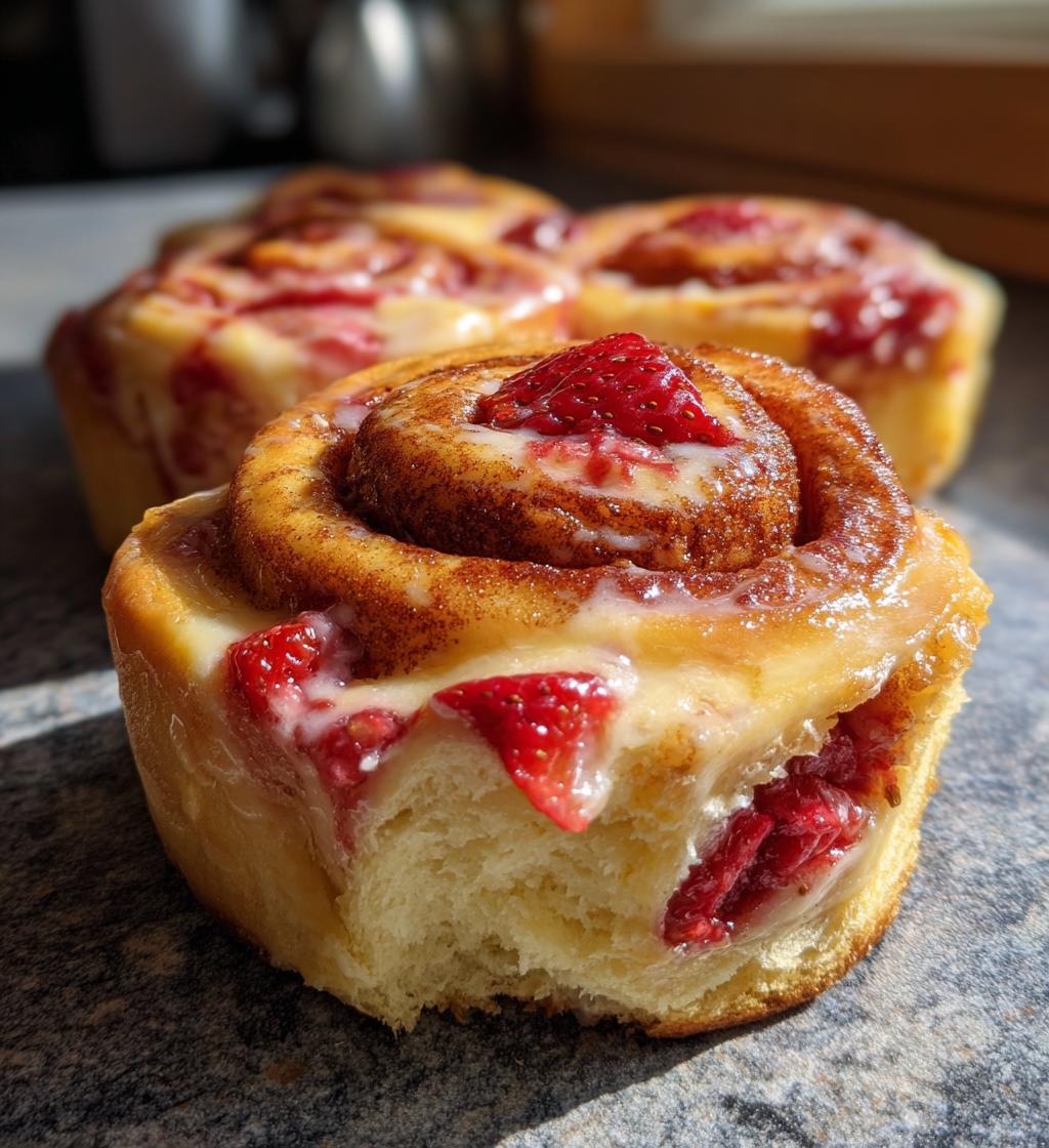 Strawberry Cheesecake Cinnamon Rolls - detail 1