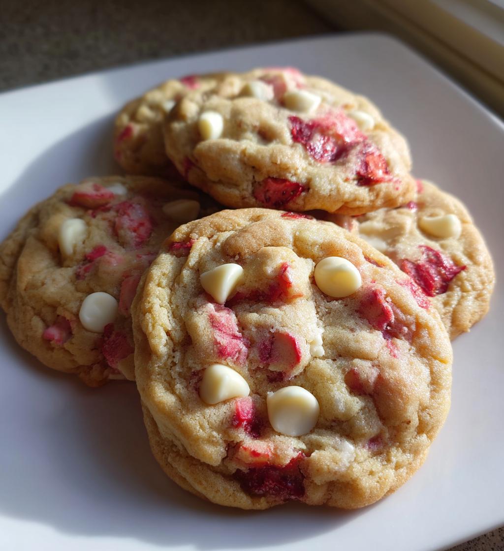 Strawberry Cookies with White Chocolate - detail 1