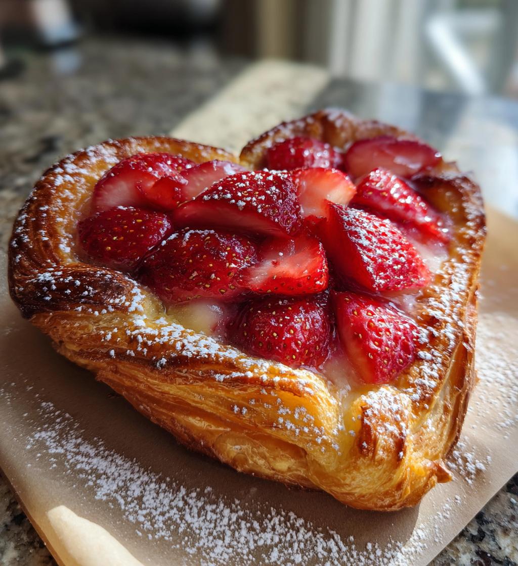 Strawberry Heart Danishes - detail 1
