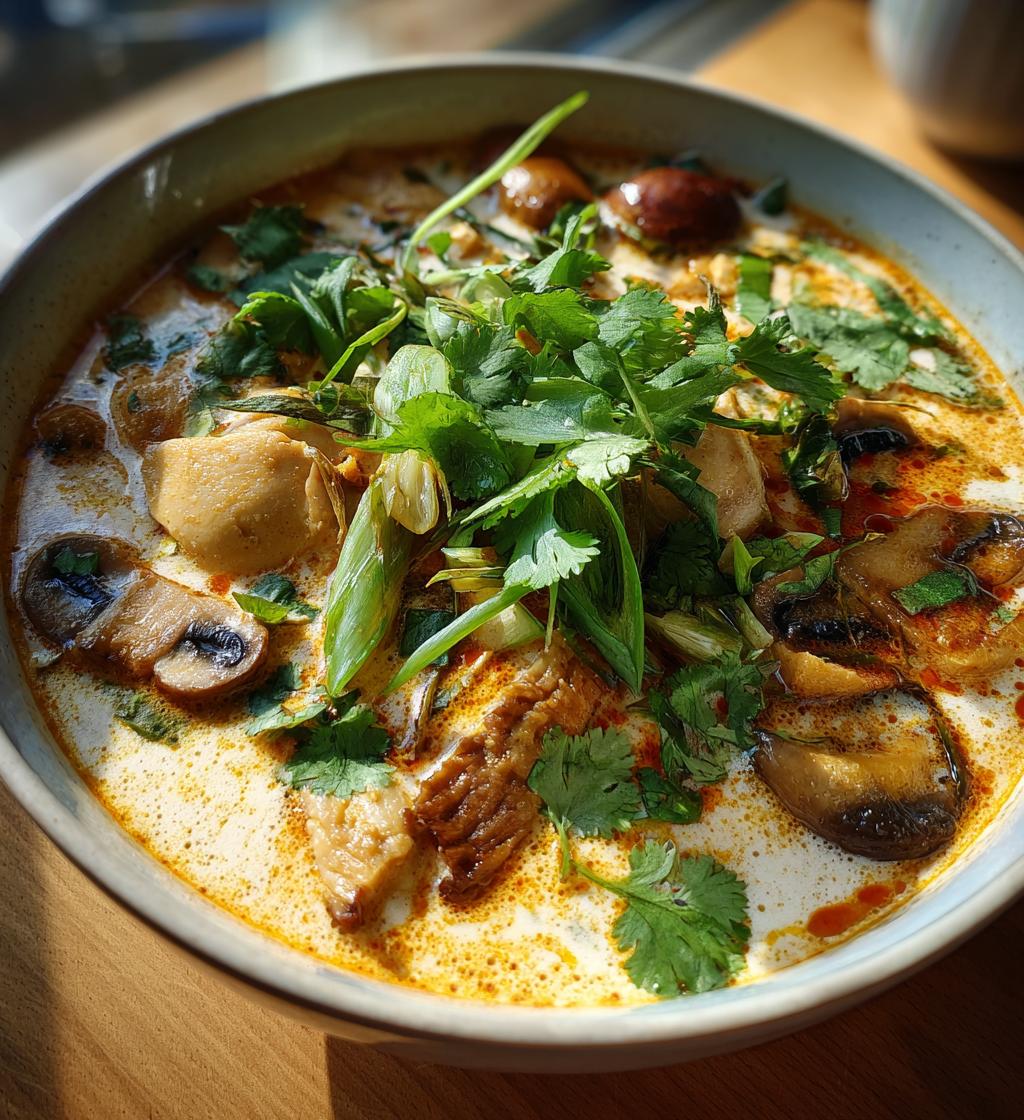 Tom Kha Gai (Thai Coconut Galangal Chicken) - detail 1