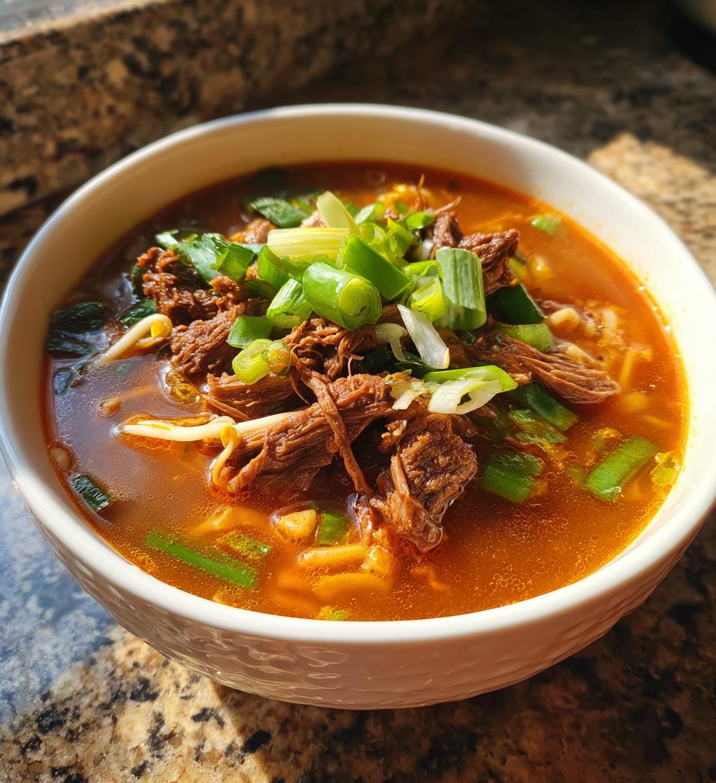 Yukgaejang (Spicy Korean Beef & Scallion Soup) - detail 1