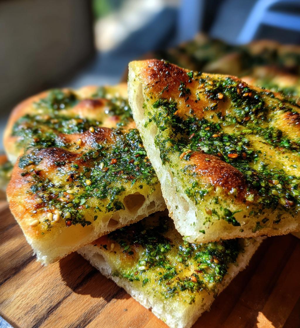 Za'atar Manakish (Levantine Flatbread) - detail 1